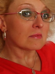 She walks in on him fucking her mother and she sees cock thrusting into tight old but hot pussy